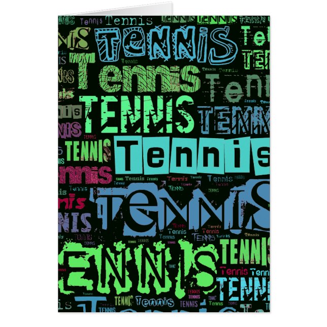 TennistextCollage Hälsningskort (Framsidan)