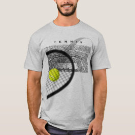 Tennisturnering med racket som slår boll t shirt