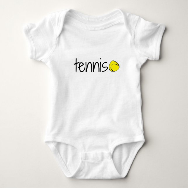 Tennisutslagsplats för babyar t shirt (Framsida)