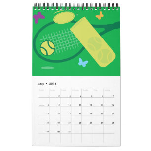 Tennisväggskalender för spelare, buss och fläkt 20 kalender