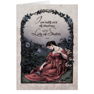 Tennyson "Dam of Shalott" Victorian Art Card Hälsningskort
