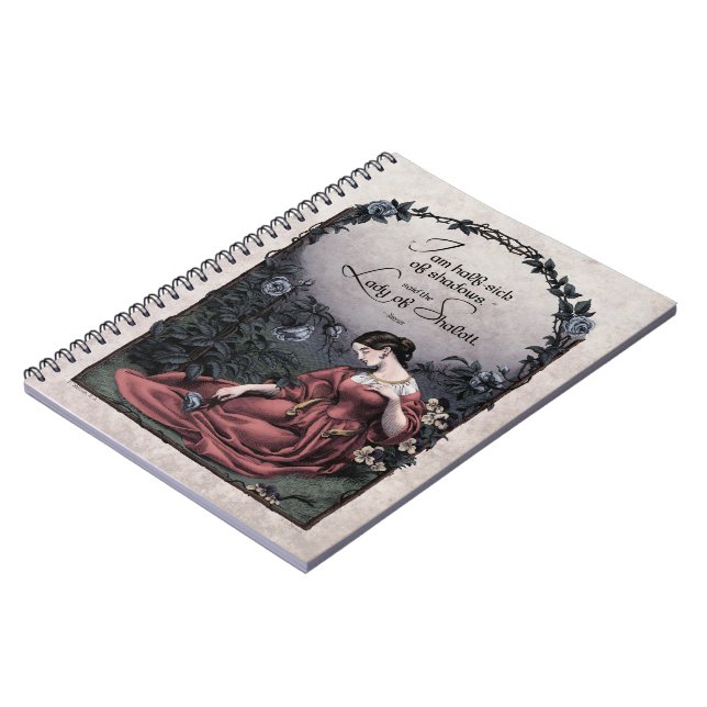 Tennyson "Dam of Shalott" Victorian Art Notebook Anteckningsbok Med Spiral (Vänstra Sidan)