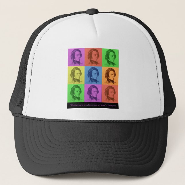 Tennyson "Love Is Long" Pop Art-presenter & T-shir Truckerkeps (Framsida)