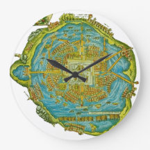 Tenochtilan Karta Wall Clock