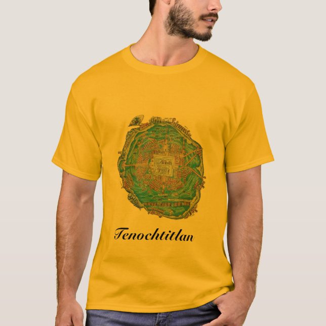 Tenochtitlan Karta Shirt Tee Shirt (Framsida)