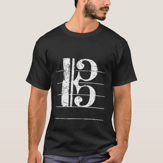 Tenor Clef Musician T Shirt (Framsida)