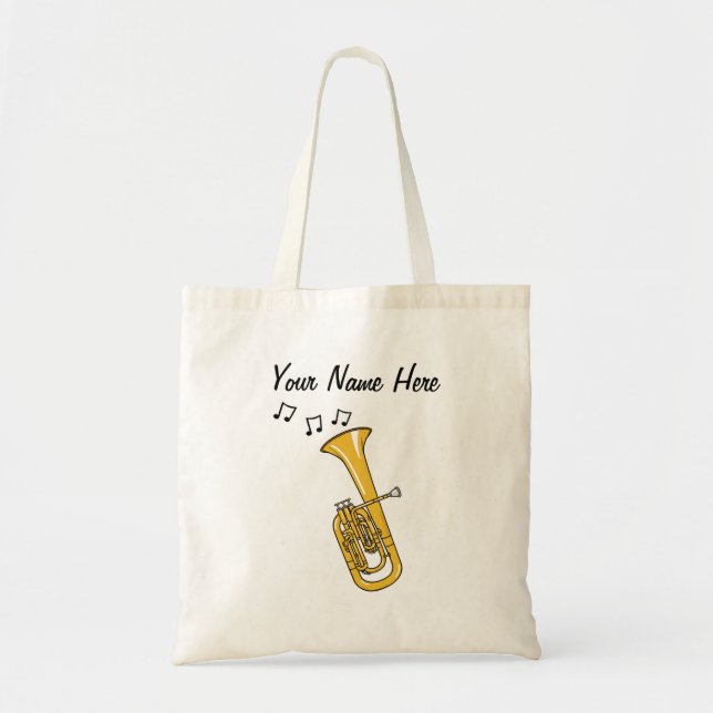 Tenor Horn Anpassningsbar Tote Bag Brass Musician  Tygkasse (Framsidan)