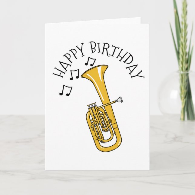 Tenor Horn Birthday Card Hornist Brass Musician Tack Kort (Framsida)