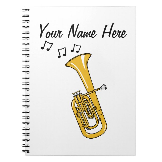 Tenor Horn Brass Musician Music Teacher Anpassning Anteckningsbok (Framsidan)