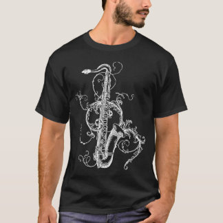 Tenorsaxofonblommigt Tee Shirt