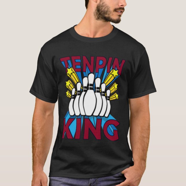 Tenpin Bowling King T Shirt (Framsida)