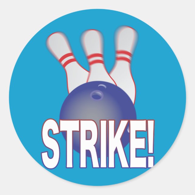 Tenpin Bowling Runt Klistermärke (Framsida)