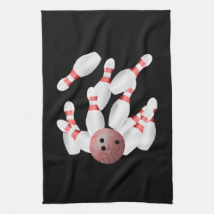 Tenpin bowling Stift och Bowling Ball Kökshandduk
