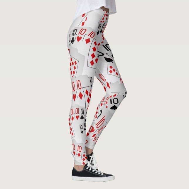 Tens, pokerkort, nummer, Mönster, Dam Leging Leggings (Höger)