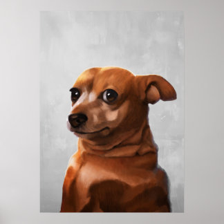 Tense Hund Meme Poster