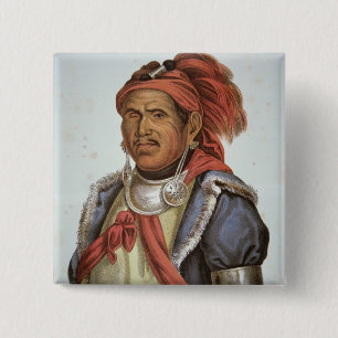 Tenskwatawa (1775-1836) (färglithoen) knapp