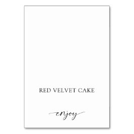 Tent Food Label Bröllop Buffet Black White Bordsnummer