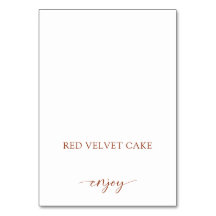 Tent Food Label Bröllop Buffet Terracotta Rust