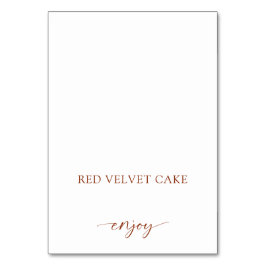 Tent Food Label Bröllop Buffet Terracotta Rust Bordsnummer