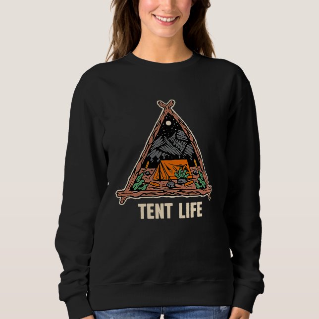 Tent Life Camping Summer Camper Tropical Hiking Wi T Shirt (Framsida)