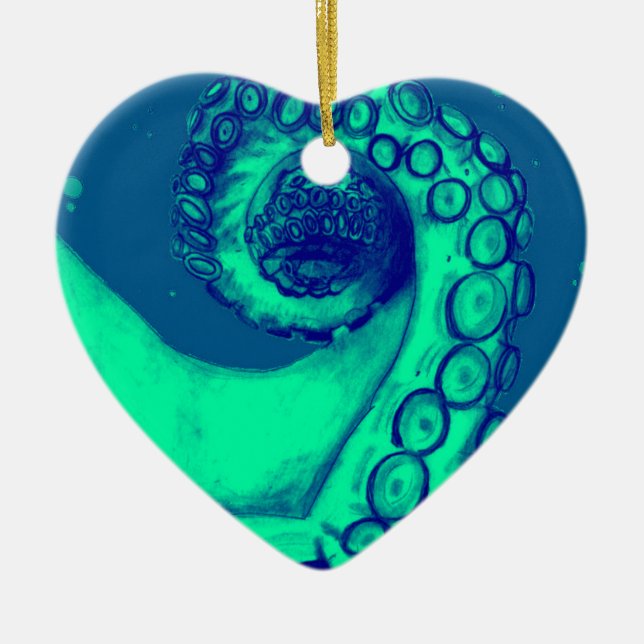 Tentacle och Tentacle för marint havsområde Julgransprydnad Keramik (Framsidan)