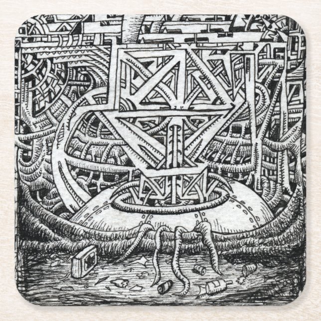 Tentacle Tank från Brian Benson Underlägg Papper Kvadrat (Framsidan)