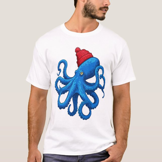 Tentacle Treasures: Varje dag Octopus Art T Shirt (Framsida)