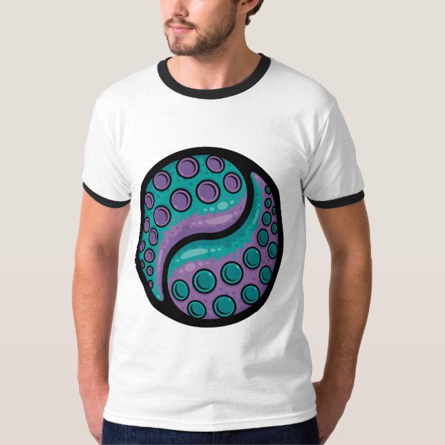 Tentacle Yin Yang T Shirt (Framsida)