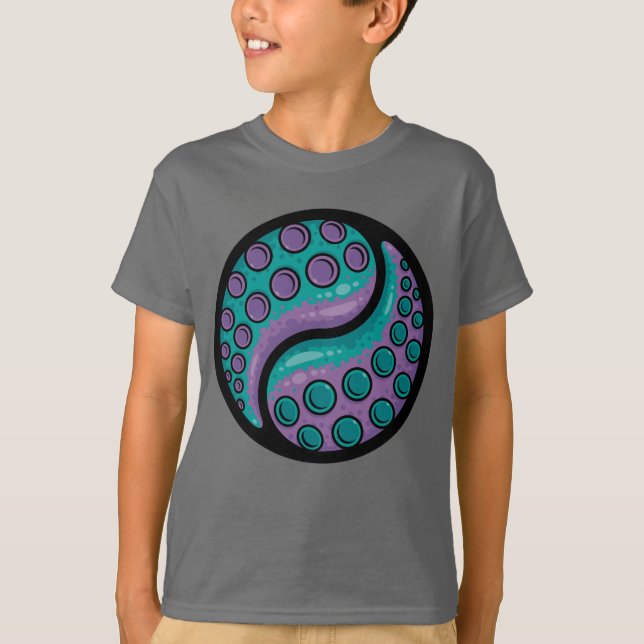 Tentacle Yin Yang T Shirt (Framsida)