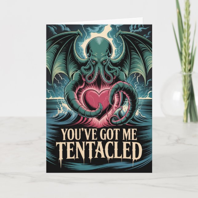 Tentacled Valentines Card Cthulhu Eldritch Lovecra Kort (Framsida)
