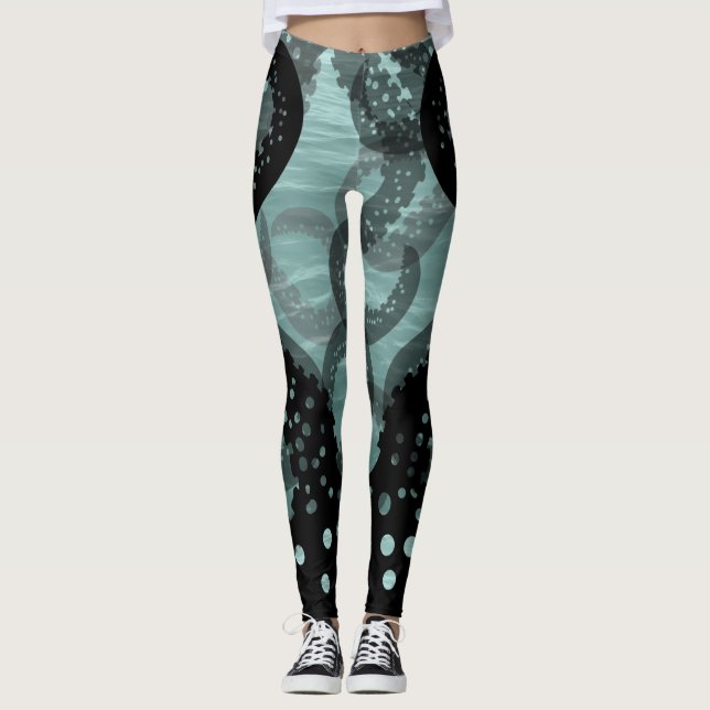 Tentacles faded grönt Seafoam in Sea Leggings (Framsida)