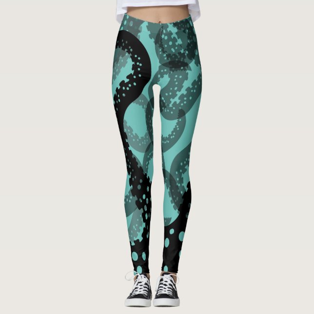Tentacles fauna grönt Leggings (Framsida)