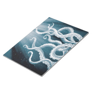 Tentacles Galaxy Blue Måne Rays Anteckningsblock
