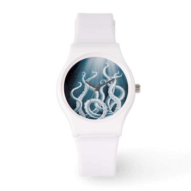 Tentacles Galaxy Blue Måne Rays Armbandsur (Framsida)