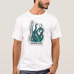 Tentacles Kraken Post Frimärke T Shirt