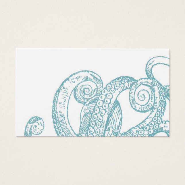 Tentacles Teal Octopus Visitkort (Framsidan)