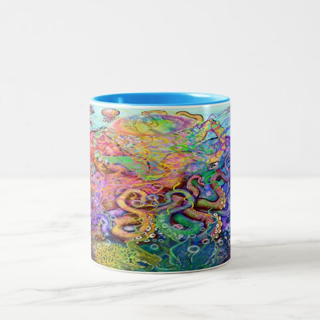 Tentacles tvåtonskaffe Mugg (Center)