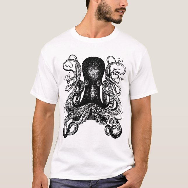 Tentakelattack! Jätte- bläckfisk Kraken T-shirt (Framsida)