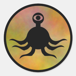 Tentakelmonsterfara Runt Klistermärke
