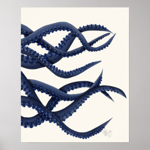 Tentakler av bläckfisk poster
