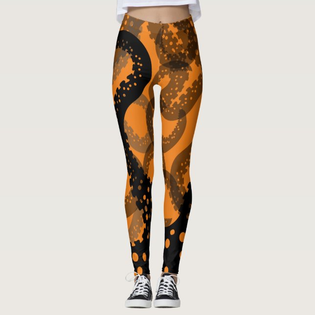 Tentakler, avfettade orangar leggings (Framsida)
