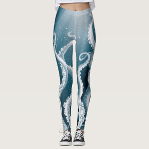 Tentakler Galaxy Blue Måne Rays Leggings