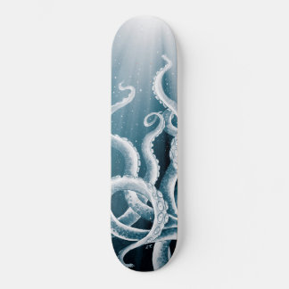 Tentakler Galaxy Blue Måne Rays Mini Skateboard Bräda 18,5 Cm