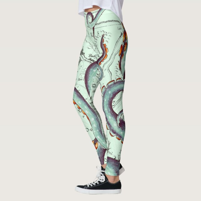 Tentakler på Vintage Karta Leggings (Vänster)