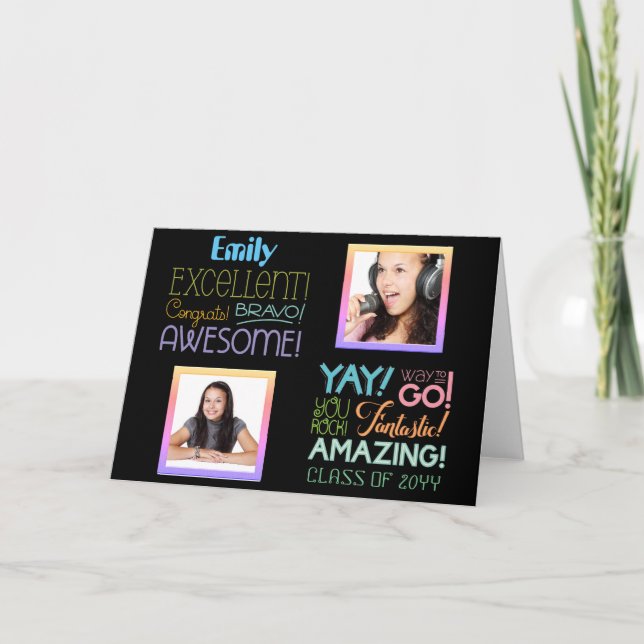 Tentamenssuccé FOTOKOLLAGE Grattis Kort (Framsida)