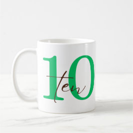 Tenth 10 Year Anniversary with Personalization Kaffemugg