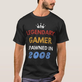 Tenth Birthday Gaming Gift  Born in 2008 for Gamer T Shirt