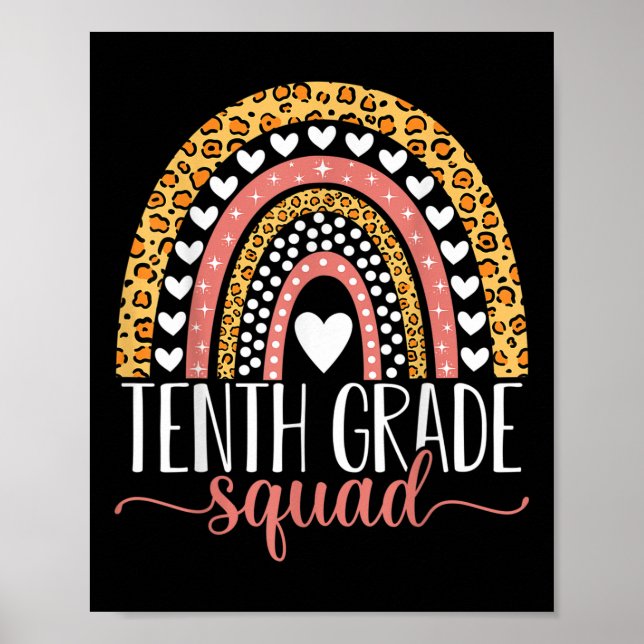Tenth Grade Squad Team 10th Grade Teacher Back To  Poster (Framsidan)