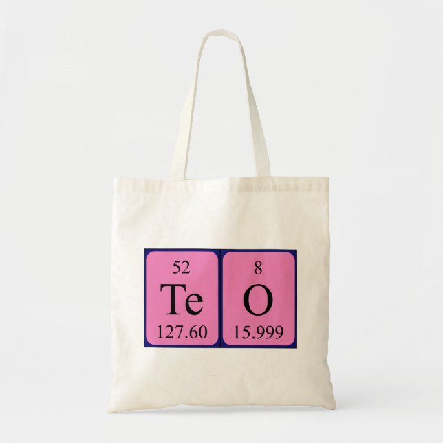Teo periodisk bord namn tote bag tygkasse (Framsidan)