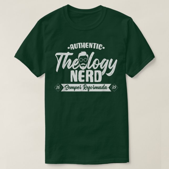 Teologi Nerd 1689 Reformed Christian Seminary T Shirt (Design framsida)